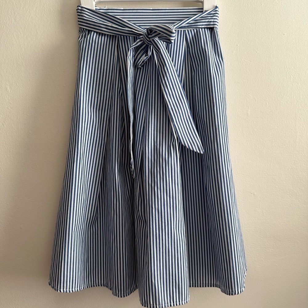 See You Monday Navy and White A-Line Skirt